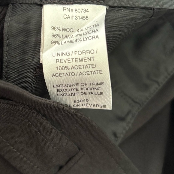 BCBGMaxAzria Wide Leg Wool Capri Pants Flat Front Pockets Zip Black Size 6 - Picture 7 of 10